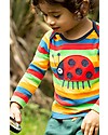 Frugi Bobby Applique Top - Rainbow Stripe/Ladybird - Organic Cotton Long Sleeves Tops