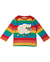 Frugi Bobby Applique Top with Long Sleeves, Happy Rainbow/Sheep - 100% Organic Cotton Long Sleeves Tops
