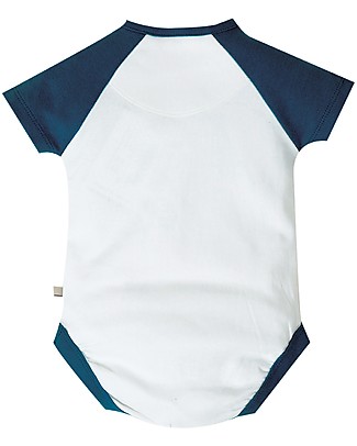 Frugi Bodhi Body - Soft White/Boats - Organic cotton Short Sleeves Bodies