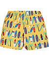 Frugi Boscastle Board Shorts - Daffodil Surfs Up - Yellow/Surf - 100% Recycled fabric Swimming Trunks