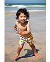 Frugi Boscastle Board Shorts - Daffodil Surfs Up - Yellow/Surf - 100% Recycled fabric Swimming Trunks
