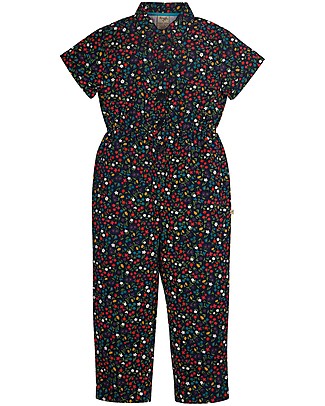 Frugi Bowie Boiler Suit - Indigo Wild Flowers Dungarees
