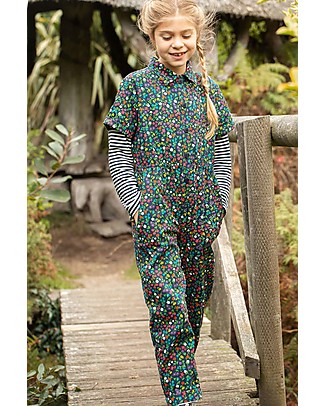 Frugi Bowie Boiler Suit - Indigo Wild Flowers Dungarees