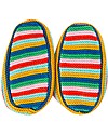 Frugi Briar Knitted Booties - Multi Rainbow Stripe Slippers