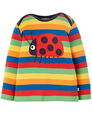 Frugi Bryher Top Multicolor - Ladybug - GOTS Organic Cotton Long Sleeves Tops