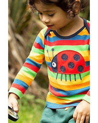Frugi Bryher Top Multicolor - Ladybug - GOTS Organic Cotton Long Sleeves Tops