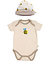 Frugi Buzzy Bee Hat, Natural - 100% organic cotton Sunhats