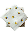 Frugi Buzzy Bee Muslin Squares 2 pack - 100% Organic Cotton Muslin Swaddle