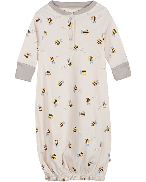 Frugi Buzzy Bee Newborn Nightgown - 100% Organic Cotton Nightdress
