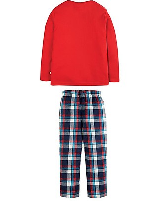 Frugi Caden Check Pjs - tango/reindeer - Organic Cotton Pyjamas