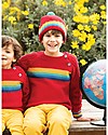 Frugi Caleb Cable Knit Jumper, Tango Red/Rainbow (4-7 years) - Organic cotton Jumpers