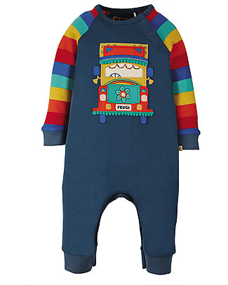 Frugi Cameron Romper - India ink/Truck - Organic Cotton Rompers