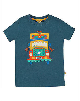 Frugi Carsen Applique Top - India Ink/Truck - Organic Cotton T-Shirts And Vests
