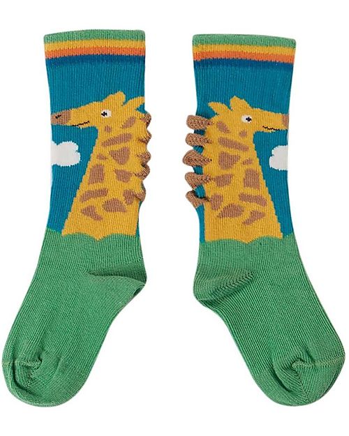 Frugi Character Socks - Green / Giraffe Socks