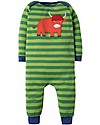 Frugi Charlie Romper, Meadow Stripe/Highland Cow - organic cotton Babygrows
