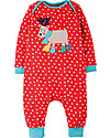 Frugi Charlie Romper, Tomato Stars/Reindeer - 100% organic cotton Babygrows