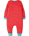 Frugi Charlie Romper, Tomato Stars/Reindeer - 100% organic cotton Babygrows