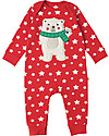 Frugi Charlie Romper, Tomato with Twinkle Star and Polar Bear - 100% Organic Cotton Babygrows