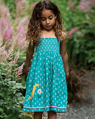 Frugi Cora Skirt Dress - Jasmine/Ducks - Organic Cotton Dresses