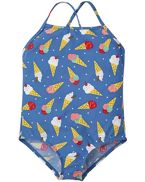 Frugi Coral Swimsuit, Ice Cream Dream - UPF 50+ Swimsuits