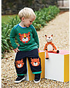 Frugi Cord Kneepatch Trousers with Applique, Navy/Tiger- 100% organic cotton Trousers