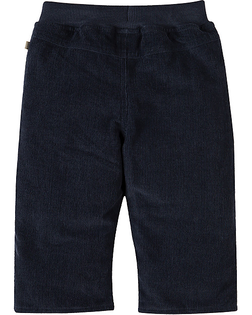 Frugi Cord Kneepatch Trousers with Applique, Navy/Tiger- 100% organic cotton Trousers