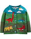 Frugi Corin Knitted Cardigan - Camper Blue - Dino - Day at the Museum - 100% Organic Cotton Cardigans