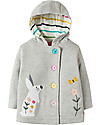 Frugi Cosy Button Up Jacket, Grey Marl/Bunny - 100% cotone bio Jackets