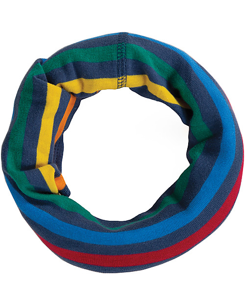 Frugi Cosy Rib Snood, Rainbow Stripe - 100 Organic Cotton Scarves