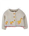 Frugi Cute as a Button Cardigan - Grey Marl/Duck - 100% organic cotton Cardigans
