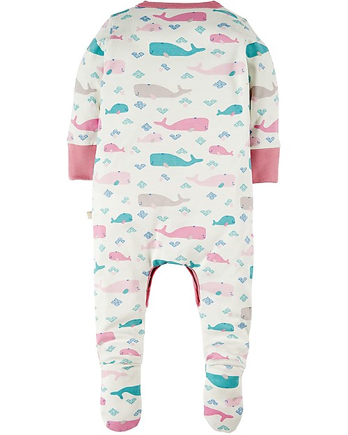 Frugi Darling Babygrow, Little Whale - 100% Organic cotton Babygrows