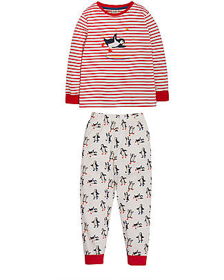 Frugi Dream Time PJs - Red Stripe/Penguin Play Pyjamas