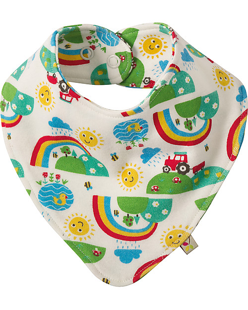 Frugi Dribble Bib, Happy Days - 100% organic cotton Waterproof Bibs