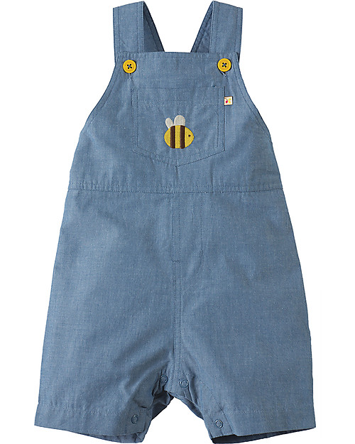Frugi Durgan Dungaree, Chambray/Bee - 100% organic cotton Dungarees
