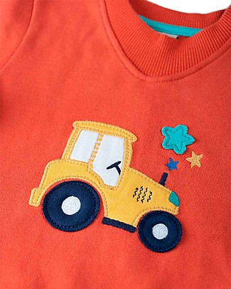 Frugi Easy-On Jumper - Falun Red/Tractor - Organic Cotton Sweatshirts
