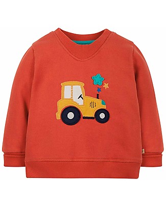 Frugi Easy-On Jumper - Falun Red/Tractor - Organic Cotton Sweatshirts