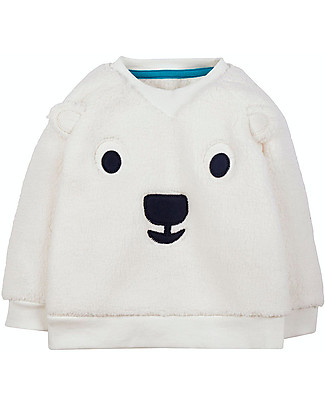 Frugi Easy On Ted Fleece Sweatshirt - Soft White Jumpers