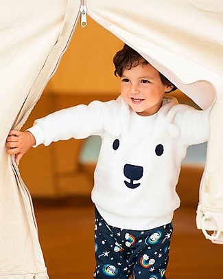 Frugi Easy-On Ted Fleece Sweatshirt - Soft white Jumpers