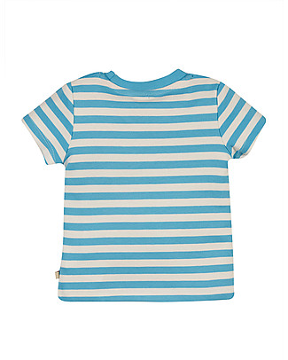 Frugi Easy-on Tee - Mid Blue Stripe/Ant - Organic Cotton T-Shirts And Vests