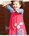 Frugi Elephant Cotton Cord Pinafore Dress Organic Cotton - Raspberry Pink Dresses_