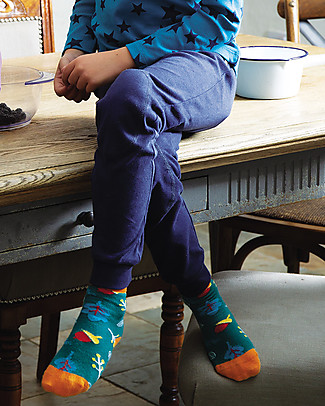Frugi Everyday Cuffed Leggings - Indigo - Elasticated Organic Cotton Leggings