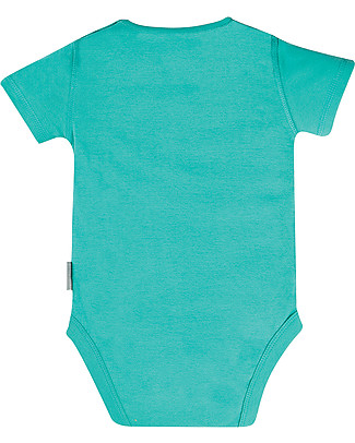 Frugi Everyday Short Sleeved Bodysuit - Pacific Aqua - 100% Organic Cotton Short Sleeves Bodies
