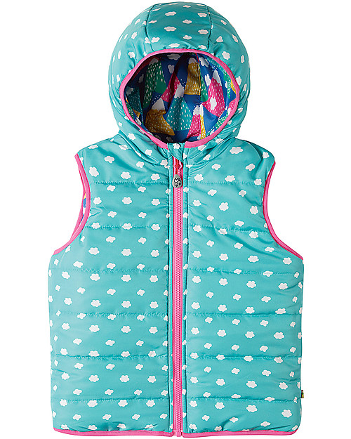 Frugi Explorer Reversible Padded Gilet,  Happy Hickers - Eco-friendly, 100% Waterproof! Cardigans
