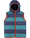 Frugi Explorer Reversible Padded Gilet,  Northern Stars/Stripes - Eco-friendly, 100% Waterproof! Cardigans