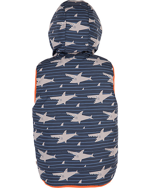 Frugi Explorer Reversible Padded Gilet, Shark Shoal - Recycled polyester Cardigans