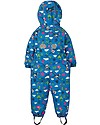 Frugi Explorer Waterproof All In One, Sail Blue Fly High - Fleece Lining Snowsuits