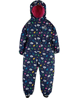 Frugi Explorer Waterproof All in One Suit with Fleece Lining (1-5 years) - Hedgehog - Made with recycled plastic bottles! Snowsuits