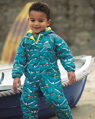 Frugi Explorer Waterproof All in One Suit with Fleece Lining (1-5 years) - Hedgehog - Made with recycled plastic bottles! Snowsuits