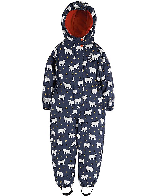 Frugi Explorer Waterproof All in One Suit with Fleece Lining - Polar Bear - Eco-friendly! Snowsuits