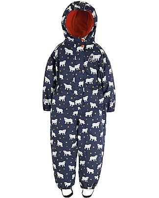 Frugi Explorer Waterproof All in One Suit with Fleece Lining - Polar Bear - Eco-friendly! Snowsuits